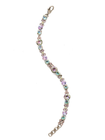Well-Rounded Bracelet - BDK10ASLPA - Large circular gems form a centerpiece for more dainty and delicate round cut crystals on a classic line frame.