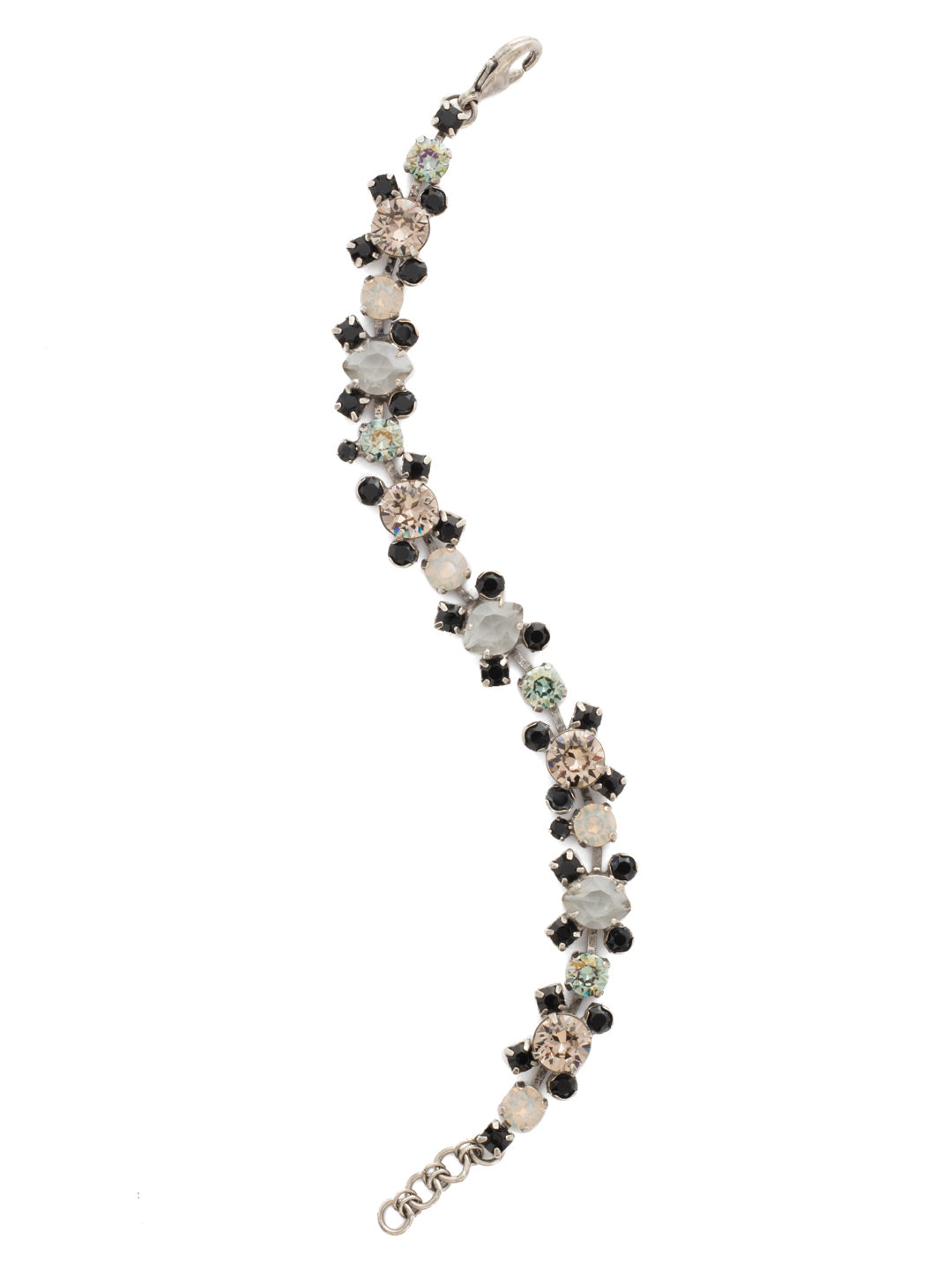 Perfect Harmony Bracelet - BDK11ASBON - <p>This classic bracelet features stations of crystal clusters alternating between round cut and pear shaped central stones, blending in perfect harmony! From Sorrelli's Black Onyx collection in our Antique Silver-tone finish.</p>