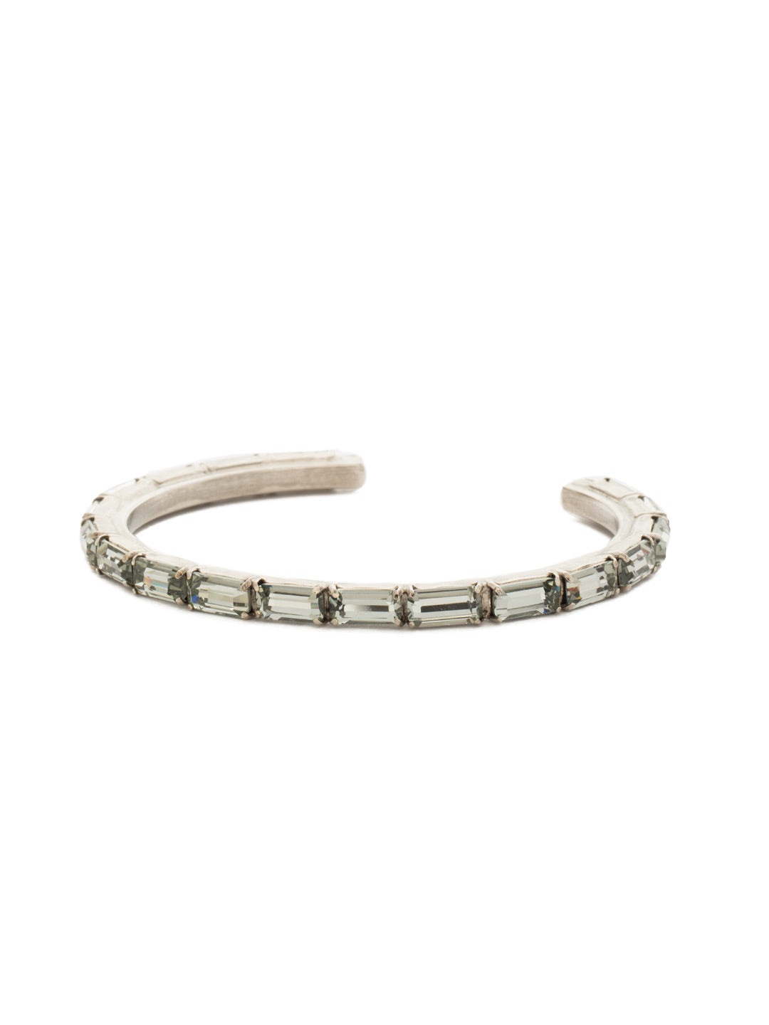 Brilliant Baguette Cuff Bracelet - BDK49ASBD - This cuff bracelet features repeating crystal baguettes and can be mixed and matched in a myriad of ways. From Sorrelli's Black Diamond collection in our Antique Silver-tone finish.