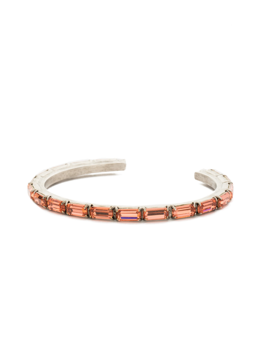 Brilliant Baguette Cuff Bracelet - BDK49ASCRL - This cuff bracelet features repeating crystal baguettes and can be mixed and matched in a myriad of ways. From Sorrelli's Coral collection in our Antique Silver-tone finish.