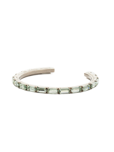 Brilliant Baguette Cuff Bracelet - BDK49ASMIN - This cuff bracelet features repeating crystal baguettes and can be mixed and matched in a myriad of ways. From Sorrelli's Mint collection in our Antique Silver-tone finish.