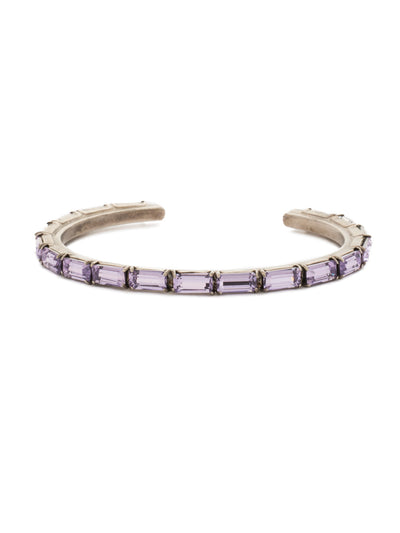 Brilliant Baguette Cuff Bracelet - BDK49ASPUL - This cuff bracelet features repeating crystal baguettes and can be mixed and matched in a myriad of ways. From Sorrelli's Purple Lotus collection in our Antique Silver-tone finish.