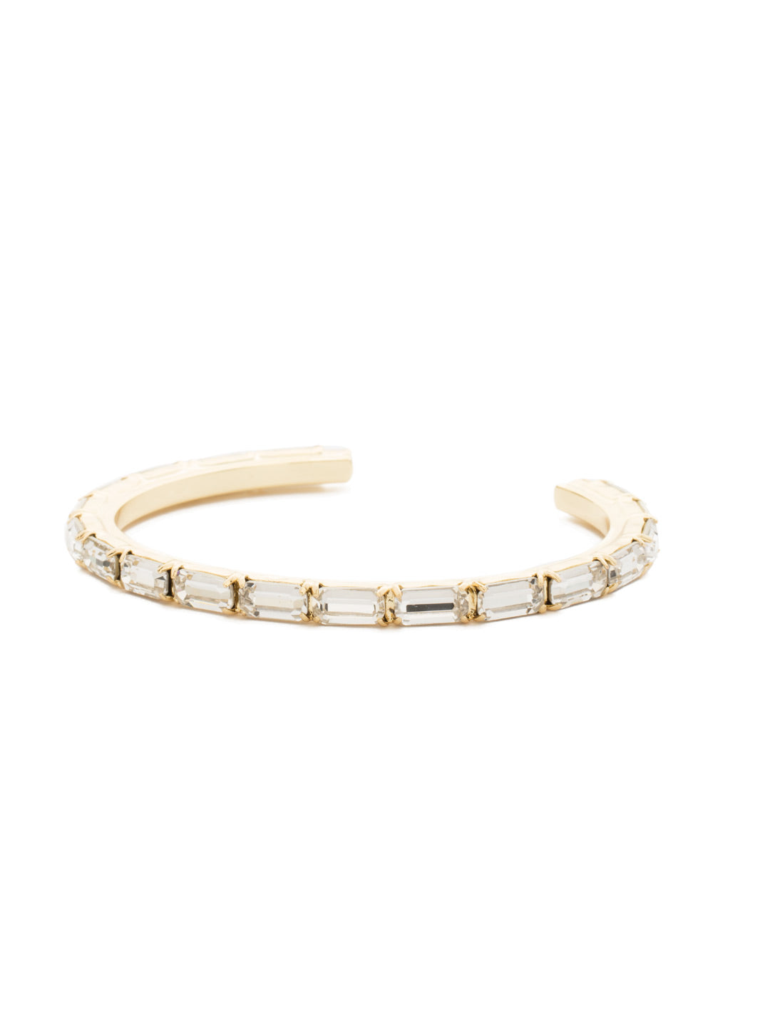 Brilliant Baguette Cuff Bracelet - BDK49BGCRY - <p>This cuff bracelet features repeating crystal baguettes and can be mixed and matched in a myriad of ways. From Sorrelli's Crystal collection in our Bright Gold-tone finish.</p>