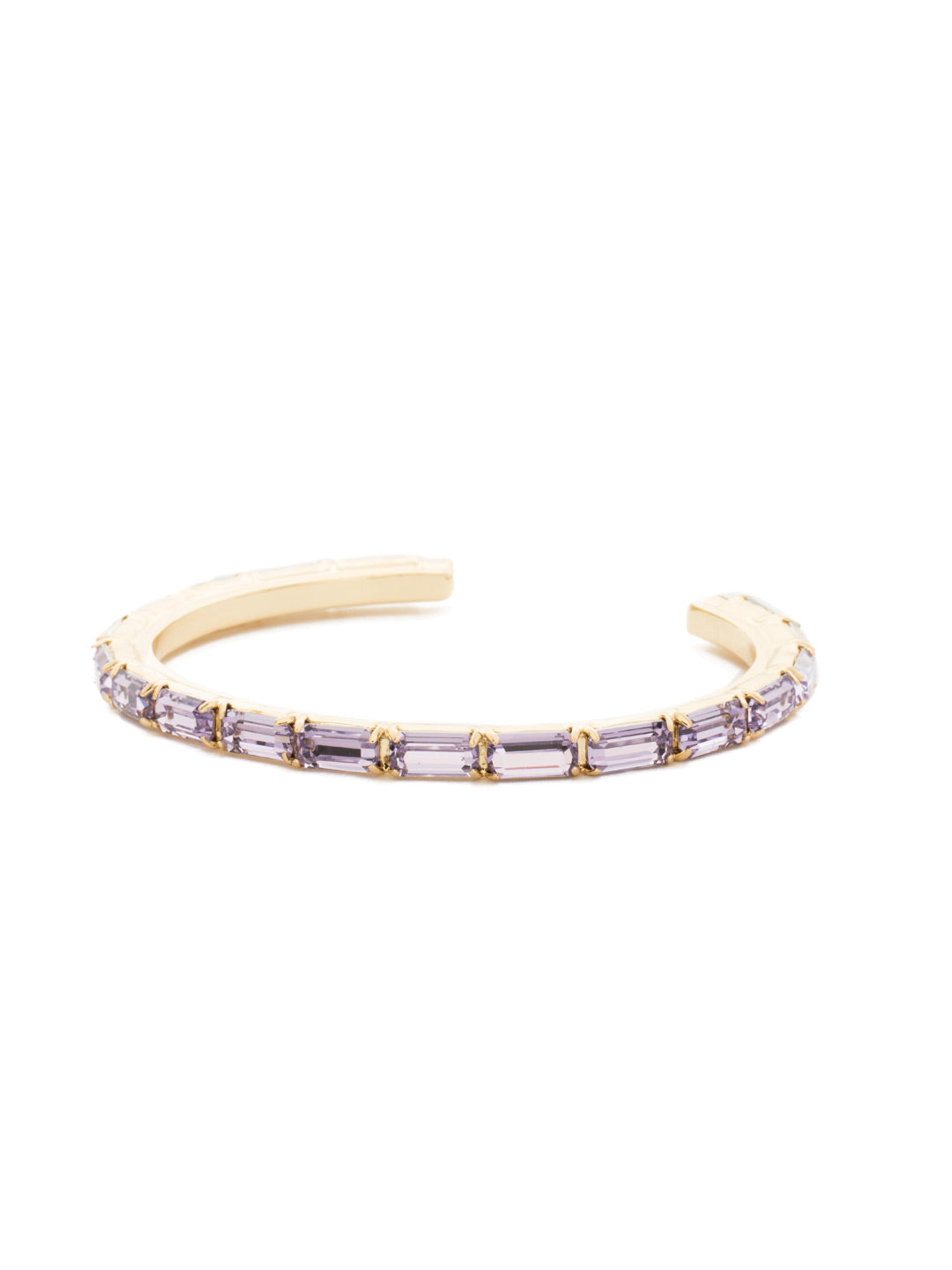 Brilliant Baguette Cuff Bracelet - BDK49BGVI - This cuff bracelet features repeating crystal baguettes and can be mixed and matched in a myriad of ways. From Sorrelli's Violet collection in our Bright Gold-tone finish.