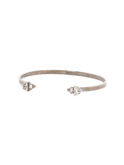 Open Ended Cuff Bracelet - BDM21ASCRY - <p>Petite geometric crystals adorn this petite cuff bracelet. Wear alone for a minimalist look or add to your favorite bracelet stack. From Sorrelli's Crystal collection in our Antique Silver-tone finish.</p>