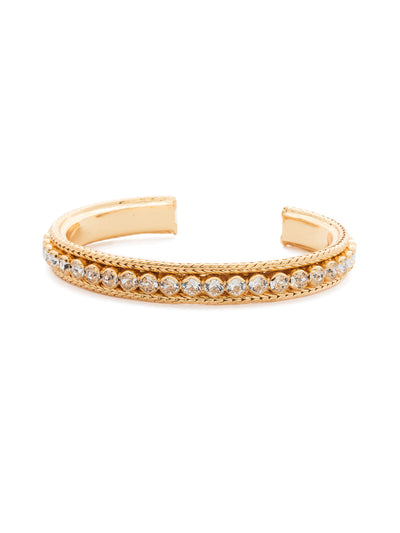 Channeling Chic Cuff Bracelet - BDM6BGCRY - <p>Circular crystals nestle in a woven metal setting for a look that's everyday, yet elegant. From Sorrelli's Crystal collection in our Bright Gold-tone finish.</p>