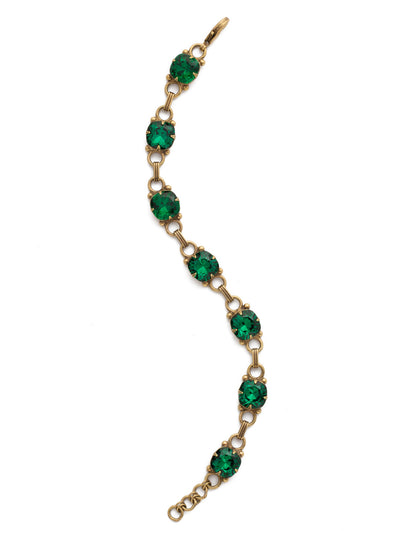 Eyelet Line Tennis Bracelet - BDN16AGEME - A classic design that can be added to any look for just enough sparkle. From Sorrelli's Emerald collection in our Antique Gold-tone finish.
