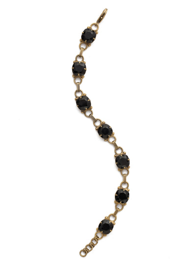 Eyelet Line Tennis Bracelet - BDN16AGJET - A classic design that can be added to any look for just enough sparkle. From Sorrelli's Jet collection in our Antique Gold-tone finish.