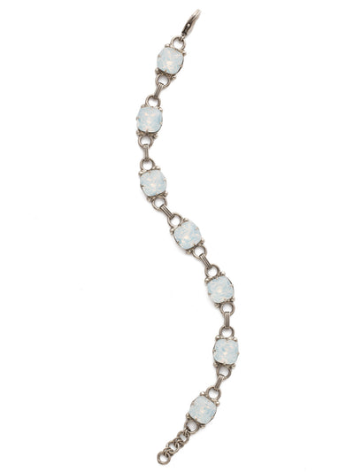 Eyelet Line Tennis Bracelet - BDN16ASWO - A classic design that can be added to any look for just enough sparkle. From Sorrelli's White Opal collection in our Antique Silver-tone finish.