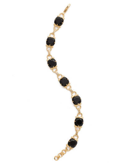 Eyelet Line Tennis Bracelet - BDN16BGJET - <p>A classic design that can be added to any look for just enough sparkle. From Sorrelli's Jet collection in our Bright Gold-tone finish.</p>