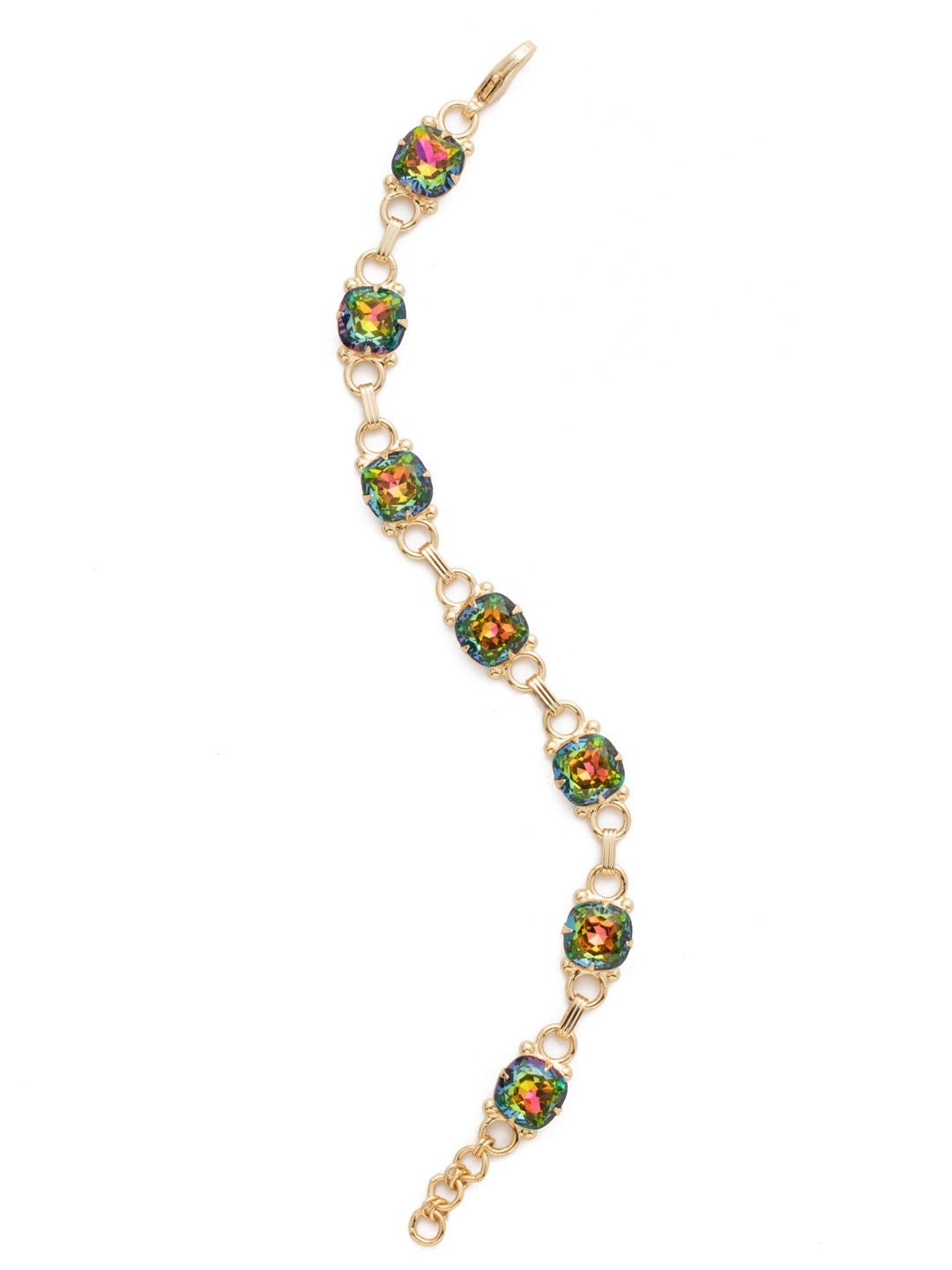 Eyelet Line Tennis Bracelet - BDN16BGVO - A classic design that can be added to any look for just enough sparkle. From Sorrelli's Volcano collection in our Bright Gold-tone finish.