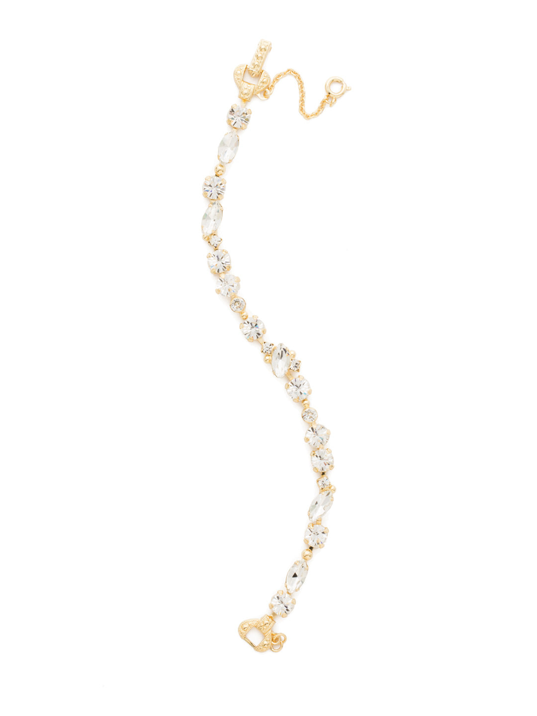 Modern Muse Tennis Bracelet - BDN1BGCRY - <p>A style so pretty, it's inspiring! A mixture of marquise and round cut crystals takes form in this modern take on the classic line bracelet. From Sorrelli's Crystal collection in our Bright Gold-tone finish.</p>