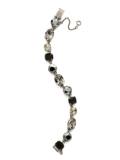 Soft Silhouette Classic Line Bracelet Tennis Bracelet - BDN3ASBON - <p>Delicately cut crystals in soft, rounded shapes give this classic bracelet timeless charm. From Sorrelli's Black Onyx collection in our Antique Silver-tone finish.</p>