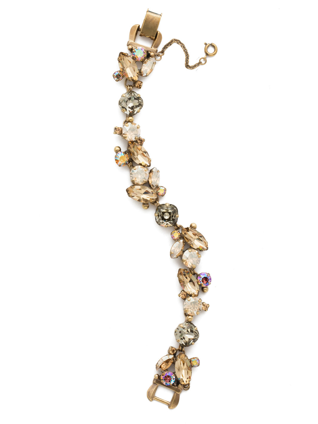 Radiant Vine Tennis Bracelet - BDN51AGNT - <p>Round and navette cut crystals are set in a striking vine pattern in this statement-making style. From Sorrelli's Neutral Territory collection in our Antique Gold-tone finish.</p>