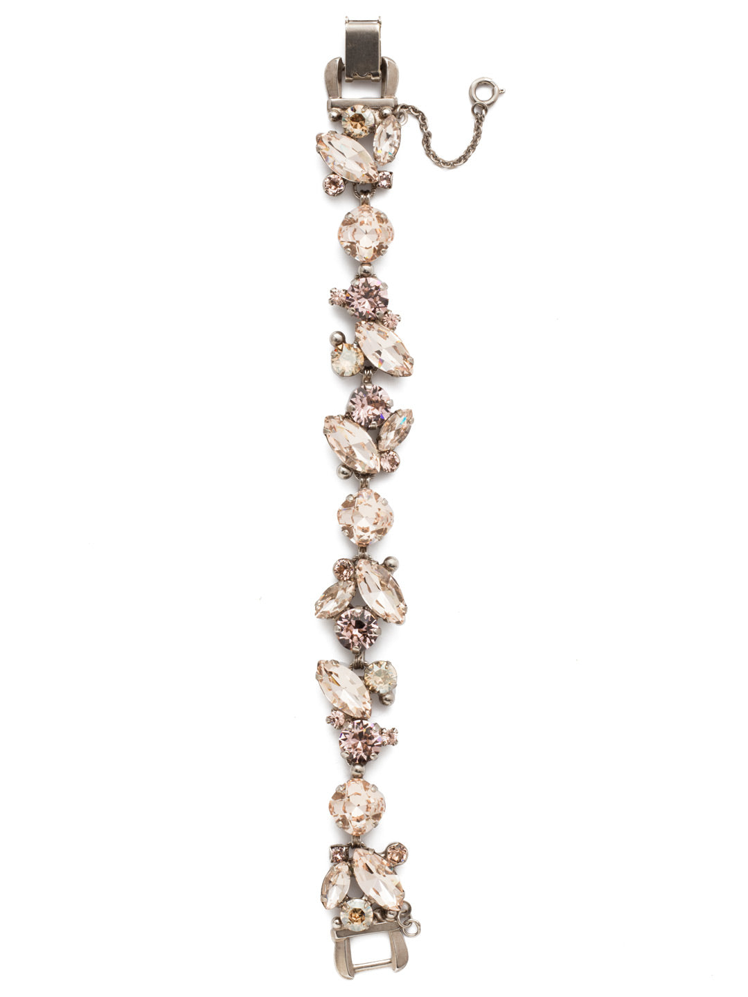 Radiant Vine Tennis Bracelet - BDN51ASSBL - <p>Round and navette cut crystals are set in a striking vine pattern in this statement-making style. From Sorrelli's Satin Blush collection in our Antique Silver-tone finish.</p>