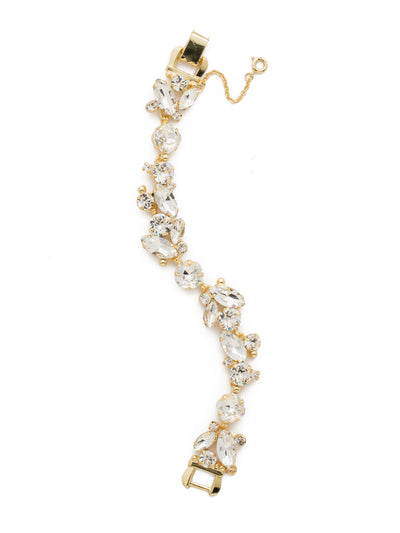 Radiant Vine Tennis Bracelet - BDN51BGCRY - <p>Round and navette cut crystals are set in a striking vine pattern in this statement-making style. From Sorrelli's Crystal collection in our Bright Gold-tone finish.</p>