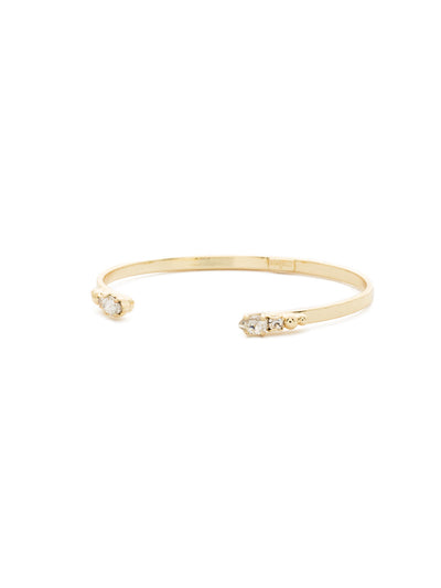 Simple Styling Open Cuff Bracelet - BDN9BGCRY - <p>The perfect layering cuff simply adorned with crystals on both ends. From Sorrelli's Crystal collection in our Bright Gold-tone finish.</p>