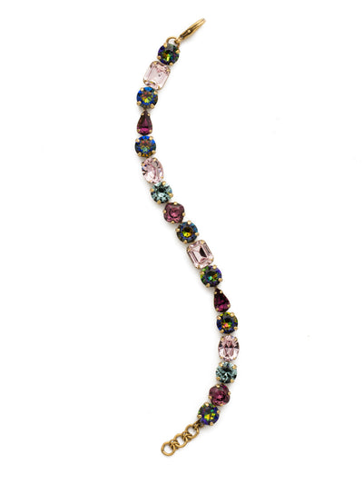 Clover Tennis Bracelet - BDQ13AGROP - A unique multi-cut line bracelet featuring brilliant emerald, pear, round and cushion-cut crystals.