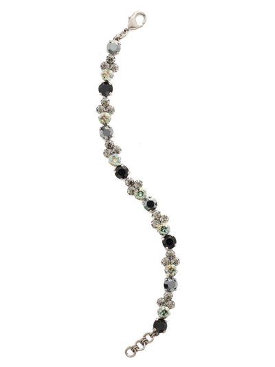 Wisteria Tennis Bracelet - BDQ36ASBON - <p>Round and round we go with a linear pattern of circular crystals. From Sorrelli's Black Onyx collection in our Antique Silver-tone finish.</p>