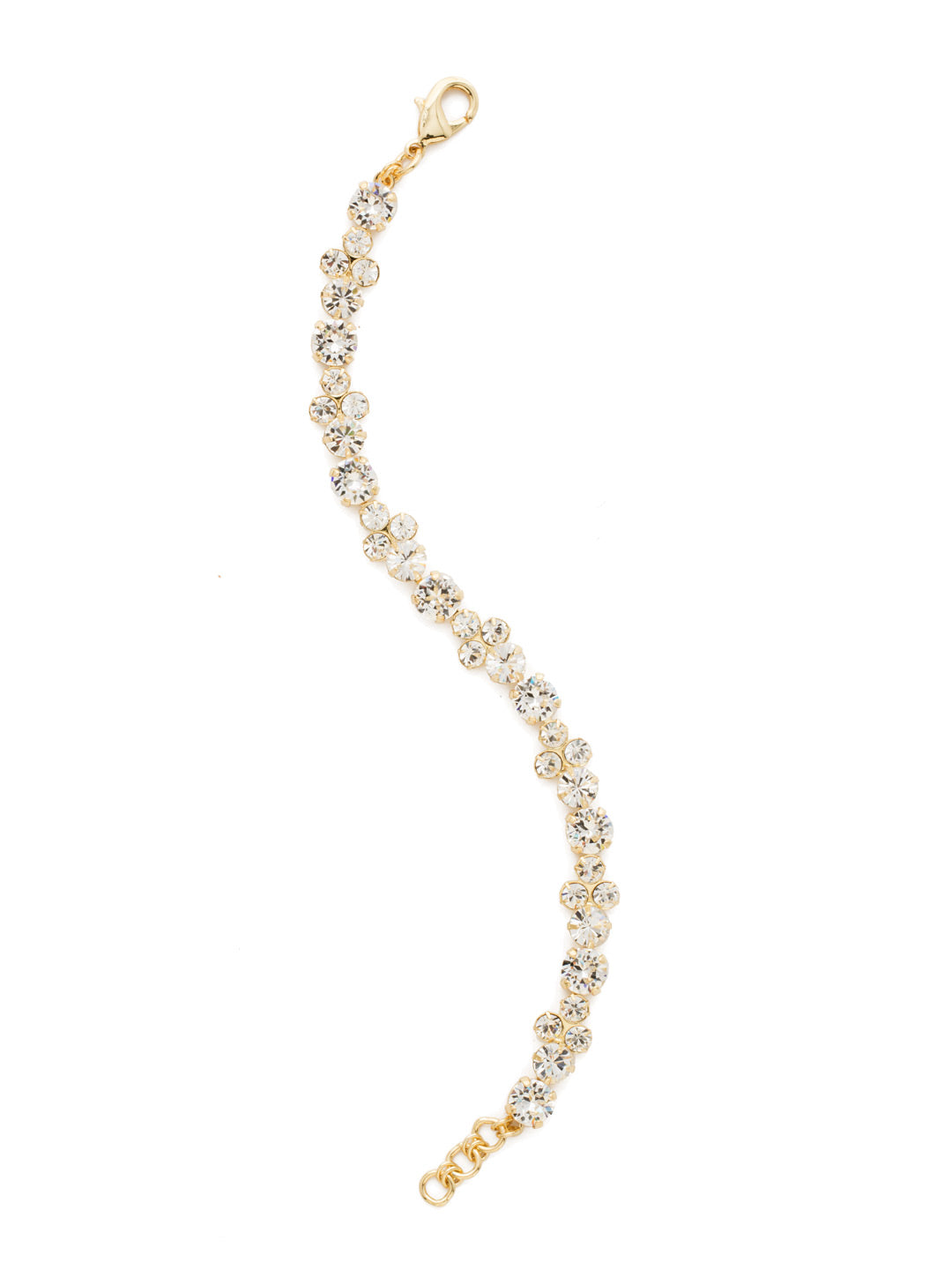 Wisteria Tennis Bracelet - BDQ36BGCRY - <p>Round and round we go with a linear pattern of circular crystals. From Sorrelli's Crystal collection in our Bright Gold-tone finish.</p>