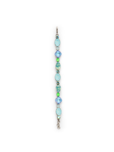 Narcissus Tennis Bracelet - BDQ37ASBWB - <p>Oval, round, pear and square crystals line up in this classic, yet surprisingly contemporary style. From Sorrelli's Bluewater Breeze collection in our Antique Silver-tone finish.</p>