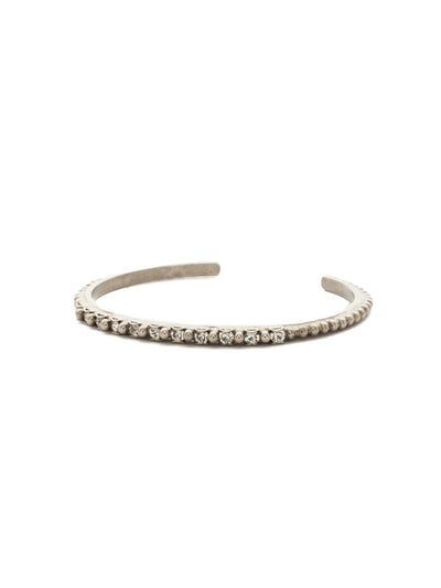 Sakura Bracelet - BDQ4ASCRY - Simple and chic, this adjustable cuff begs to be stacked! Layer multiples for maximum impact. From Sorrelli's Crystal collection in our Antique Silver-tone finish.