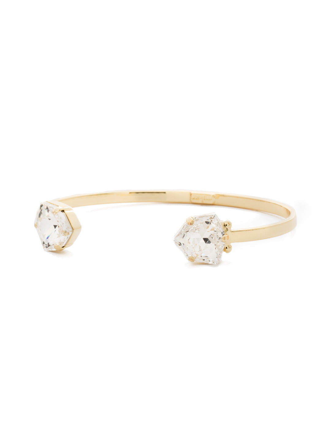 Perfectly Pretty Cuff Bracelet - BDS10BGCRY - <p>A classic and elegant look, this design features a trillion cut crystal on each end of a cuff bracelet. From Sorrelli's Crystal collection in our Bright Gold-tone finish.</p>