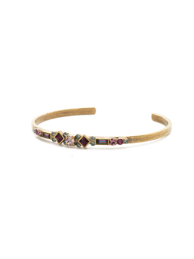 Briar Cuff Bracelet - BDS25AGROP - <p>The classic cuff bracelet goes glam with baguettes, square and round cut crystals. Stacks well with your other Sorrelli favorites! From Sorrelli's Royal Plum collection in our Antique Gold-tone finish.</p>