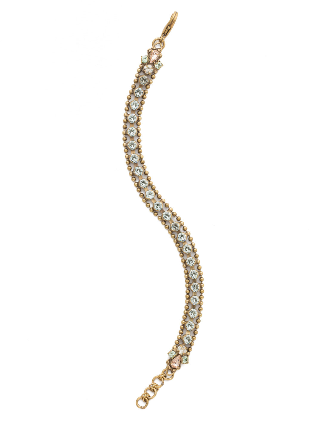 Nerine Bracelet - BDS34AGWW - <p>A single strand of crystals set between two rows of ball chain will add a touch of modern glamour to any look. From Sorrelli's Washed Waterfront collection in our Antique Gold-tone finish.</p>