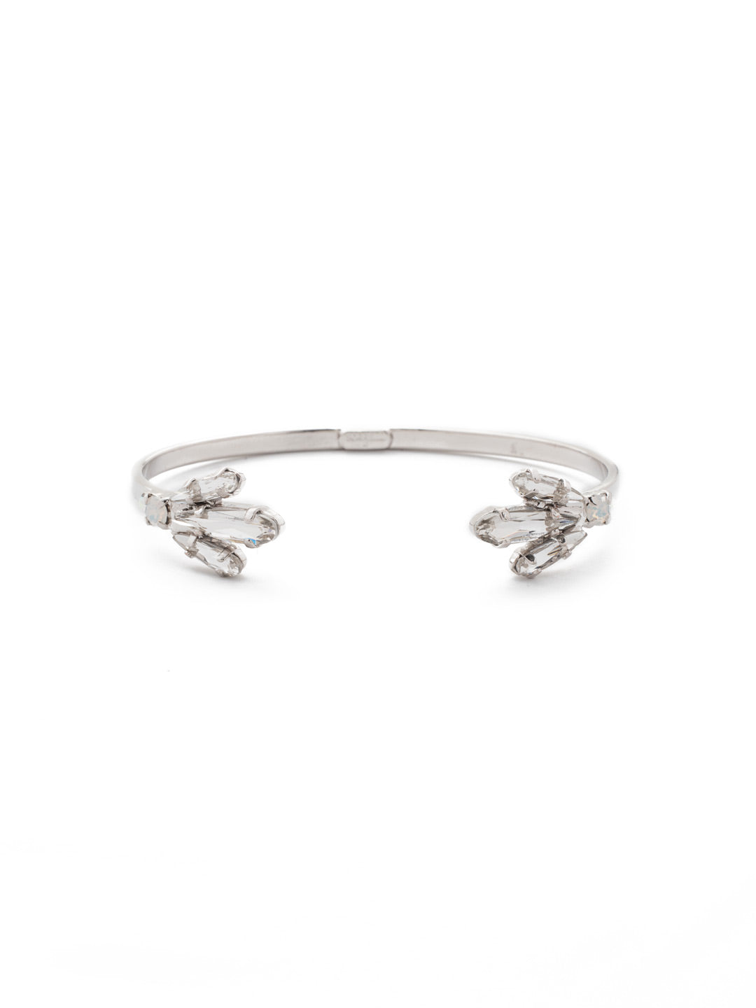 Angelica Cuff Bracelet - BDT13RHWBR - <p>A thin, metal cuff is accented by three elongated navettes for a romantic, vintage feel. From Sorrelli's White Bridal collection in our Palladium Silver-tone finish.</p>
