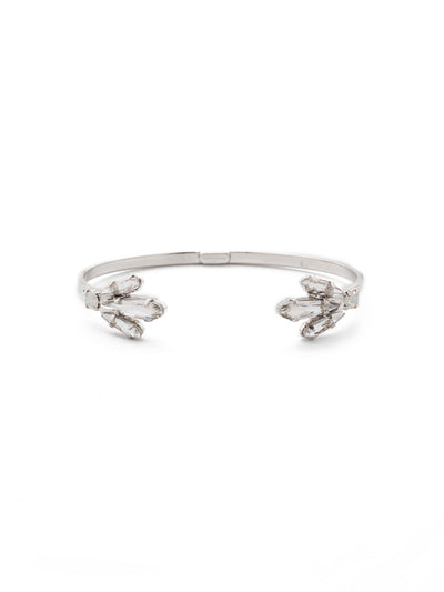 Angelica Cuff Bracelet - BDT13RHWBR - <p>A thin, metal cuff is accented by three elongated navettes for a romantic, vintage feel. From Sorrelli's White Bridal collection in our Palladium Silver-tone finish.</p>