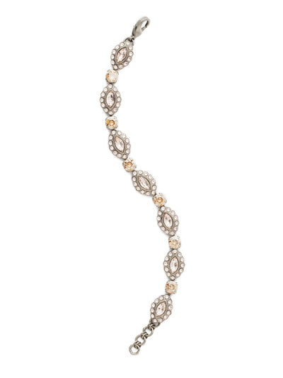 Moonflower Bracelet - BDT21ASSBL - <p>Crystal encrusted navette settings are linked with dainty, round crystals in this breathtaking style. From Sorrelli's Satin Blush collection in our Antique Silver-tone finish.</p>