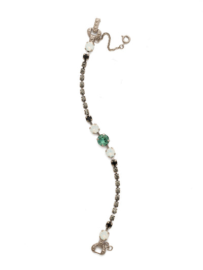 Round Up Bracelet - BDU47ASGDG - Petite round crystals in a variety of settings adorn four larger crystal orbs to form this sleek style.