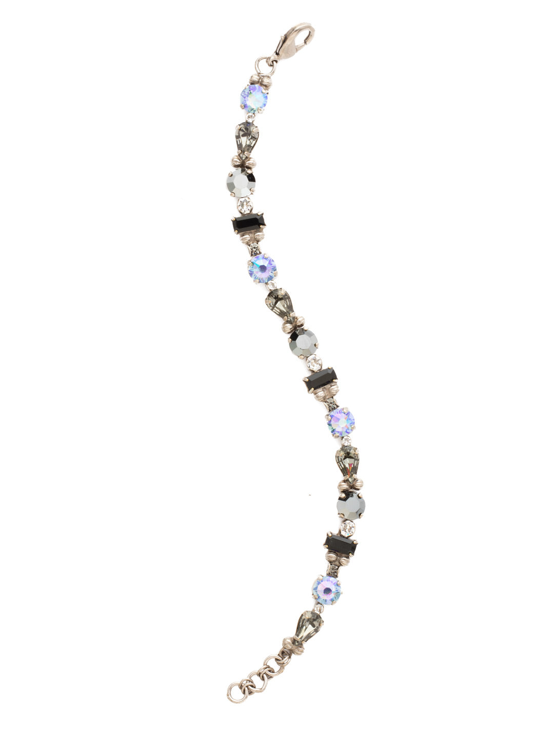 Betty Tennis Bracelet - BDX11ASBLT - Detailed with geo-metric shaped cyrstals. From Sorrelli's Black Tie collection in our Antique Silver-tone finish.