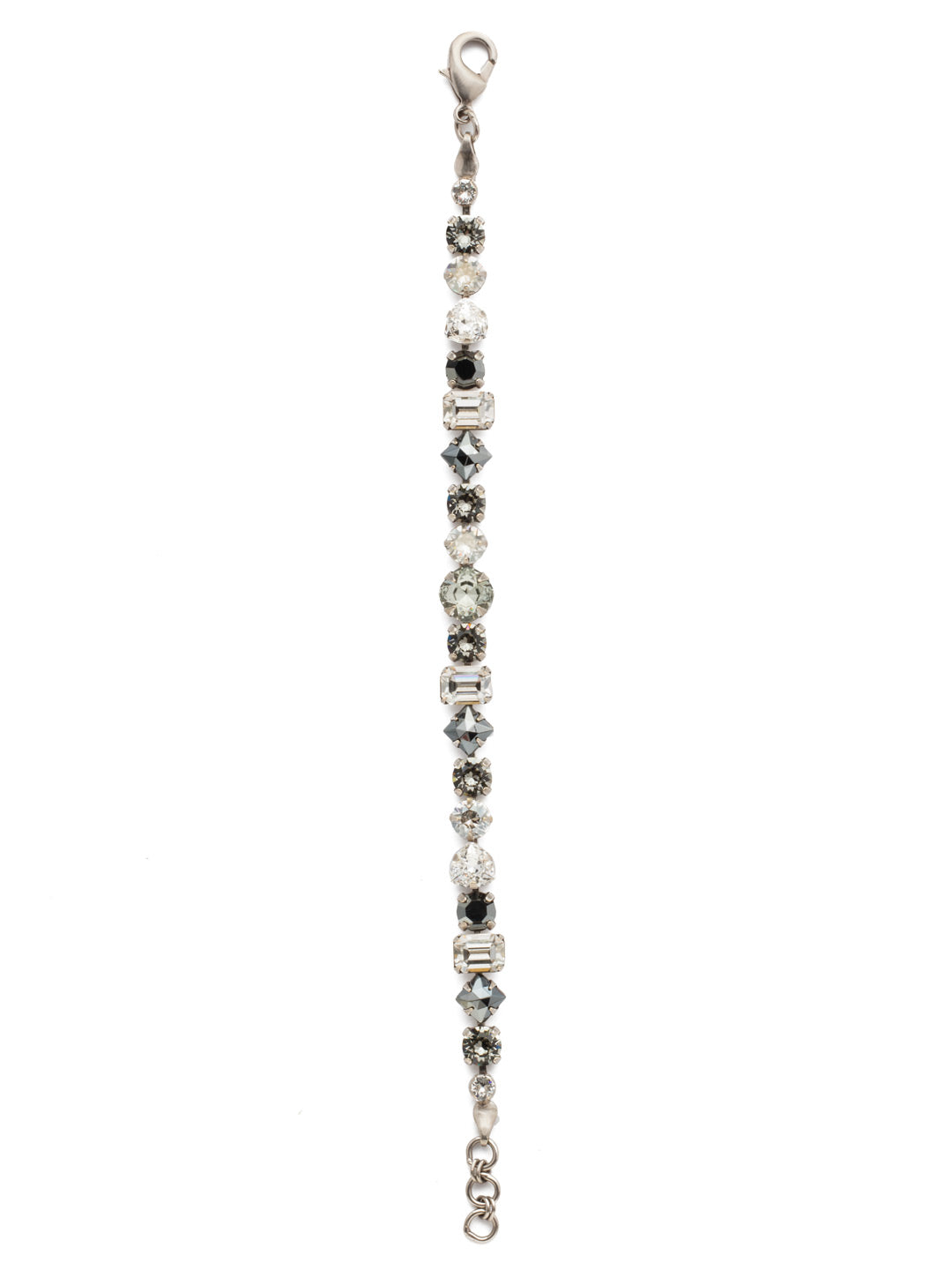 Sedge Tennis Bracelet - BDX1ASCRO - <p>This fully encrusted line bracelet features a variety of stones in square, round, cushion antique, triangle antique, and baguette shapes. From Sorrelli's Crystal Rock collection in our Antique Silver-tone finish.</p>