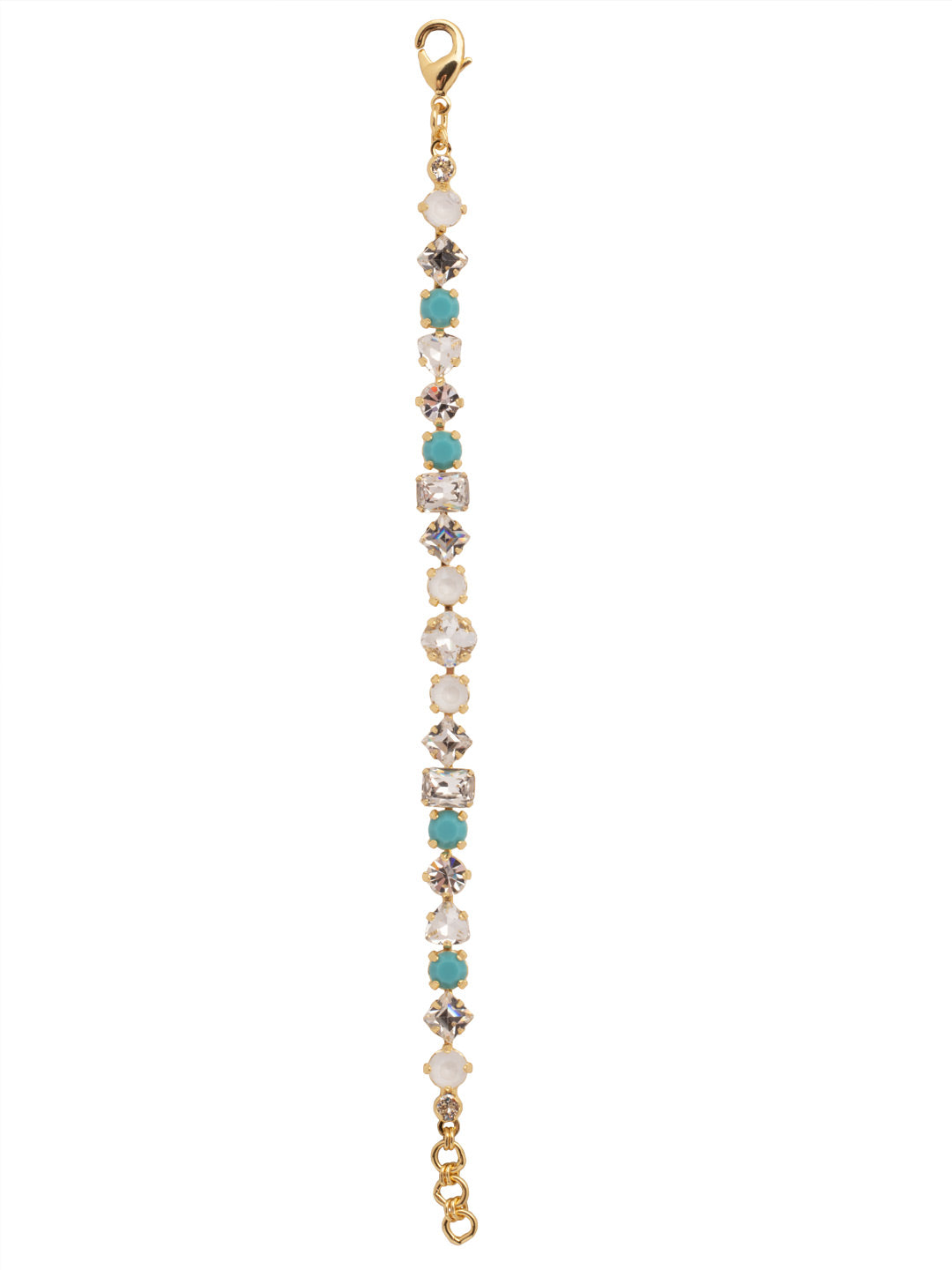 Sedge Tennis Bracelet - BDX1BGSTO - <p>This fully encrusted line bracelet features a variety of stones in square, round, cushion antique, triangle antique, and baguette shapes. From Sorrelli's Santorini collection in our Bright Gold-tone finish.</p>