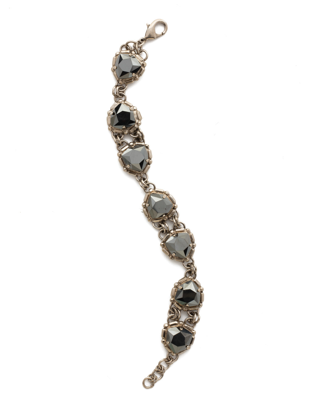 Primula Bracelet - BDX8ASBLT - <p>This line bracelet features multiple shield shaped crystals linked together. From Sorrelli's Black Tie collection in our Antique Silver-tone finish.</p>