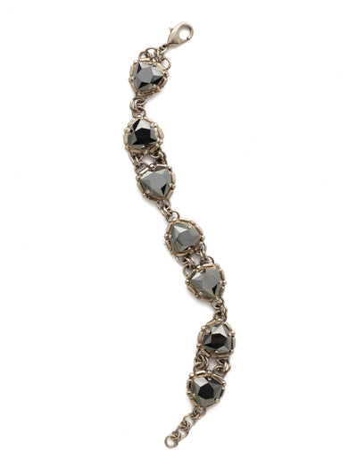Primula Bracelet - BDX8ASBLT - This line bracelet features multiple shield shaped crystals linked together. From Sorrelli's Black Tie collection in our Antique Silver-tone finish.