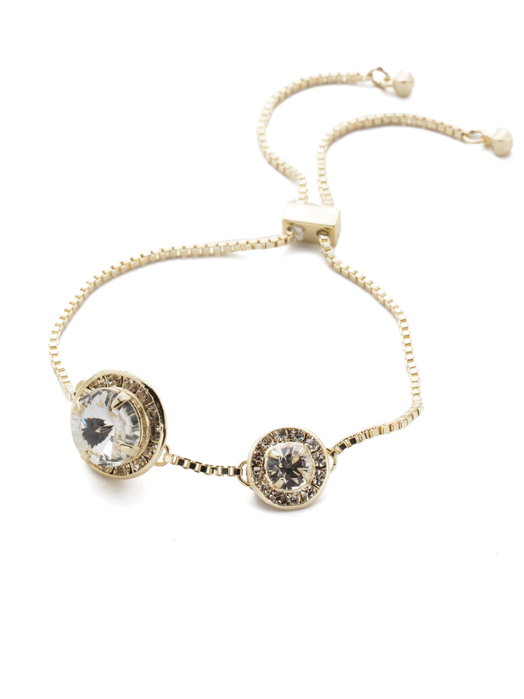 Dua Slider Bracelet - BEA25BGCRY - <p>Sparkling halo crystals connect on a delicate adjustable slider chain. From Sorrelli's Crystal collection in our Bright Gold-tone finish.</p>