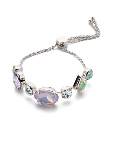 Primavera Slider Bracelet - BEA29RHTUL - <p>A variety of unique, beautiful crystals adorn our charming Primavera classic bracelet, with a delicate chain that can be adjusted to fit every wrist perfectly. From Sorrelli's Tulip collection in our Palladium Silver-tone finish.</p>