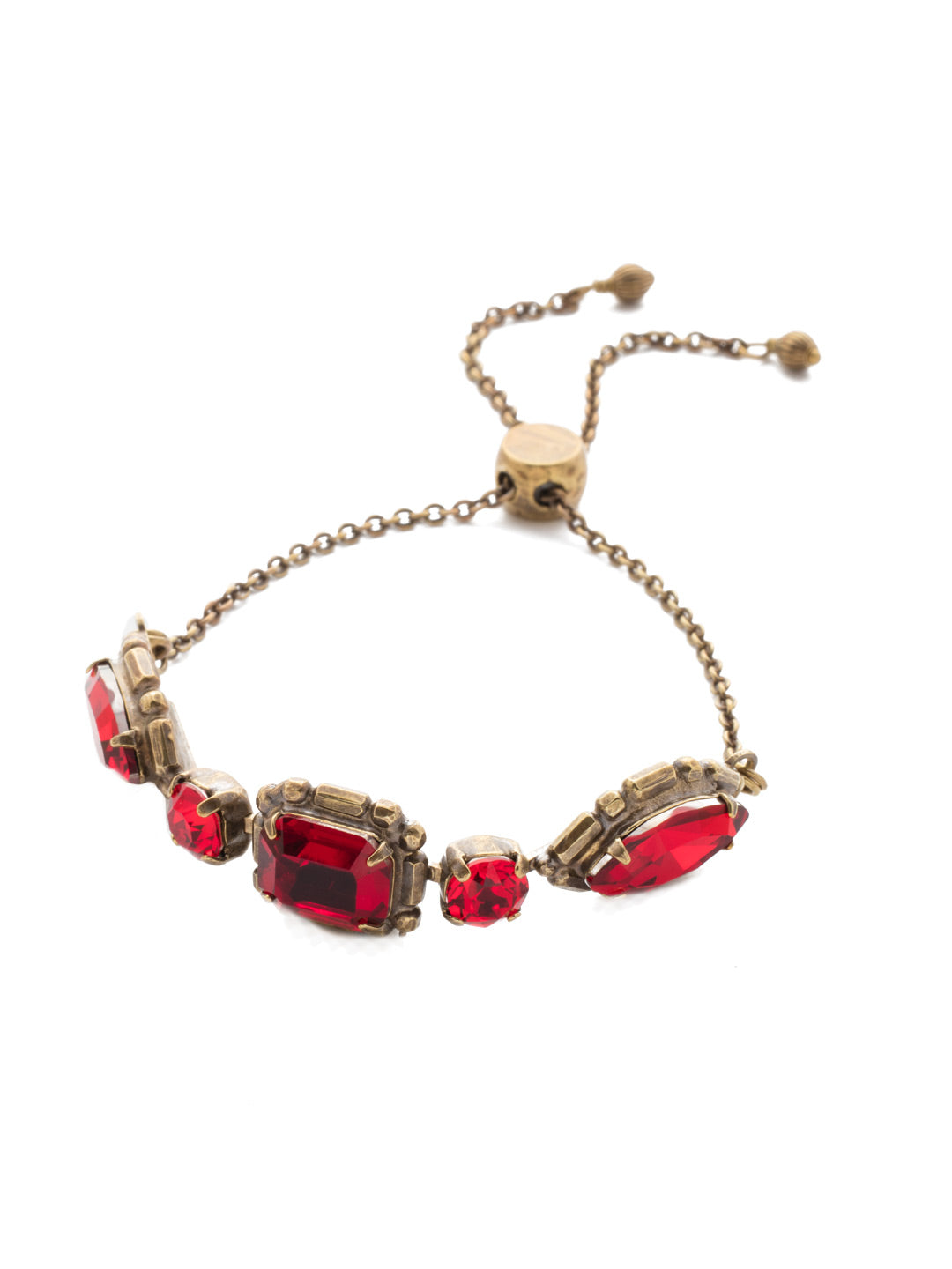 Tosca Slider Bracelet - BEA31AGSNR - <p>Simplicity and elegance combine to create this classic bracelet, with delicately cut crystals along the center completed with an adjustable chain to create the perfect fit. From Sorrelli's Sansa Red collection in our Antique Gold-tone finish.</p>
