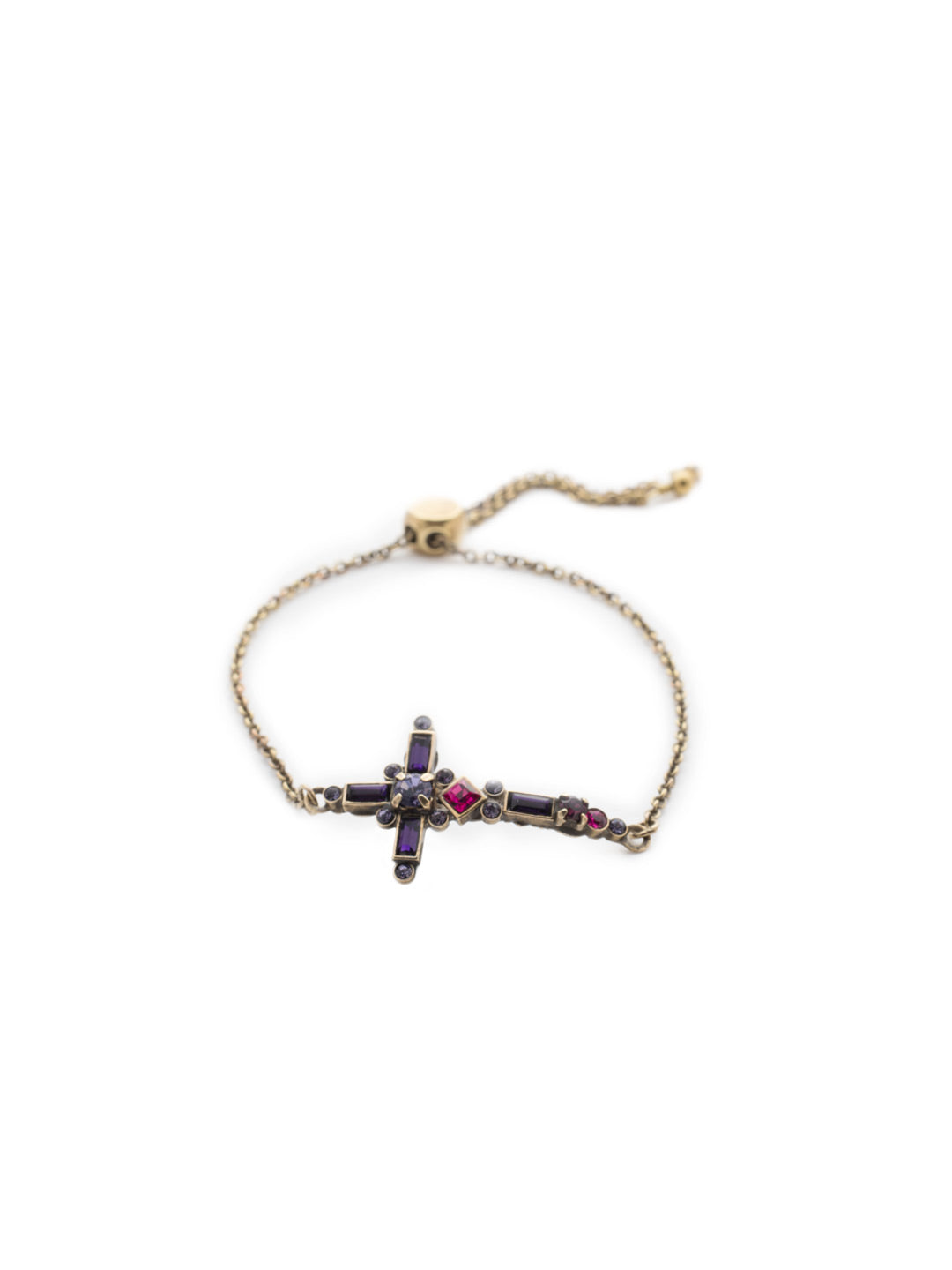 Venezia Slider Bracelet - BEC23AGDCS - <p>A beautifully detailed cross sits at the center of this adjustable slider bracelet. From Sorrelli's Duchess collection in our Antique Gold-tone finish.</p>