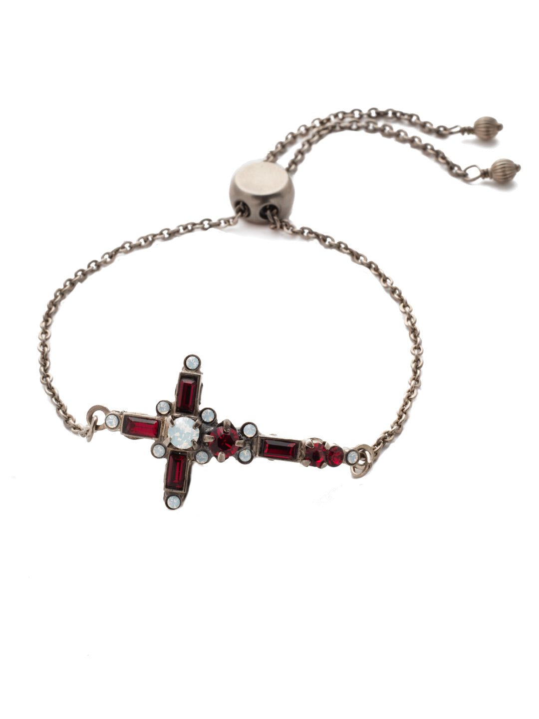 Venezia Slider Bracelet - BEC23ASCP - <p>A beautifully detailed cross sits at the center of this adjustable slider bracelet. From Sorrelli's Crimson Pride collection in our Antique Silver-tone finish.</p>