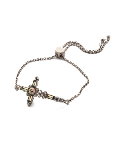 Venezia Slider Bracelet - BEC23ASCRE - <p>A beautifully detailed cross sits at the center of this adjustable slider bracelet. From Sorrelli's Crystal Envy collection in our Antique Silver-tone finish.</p>