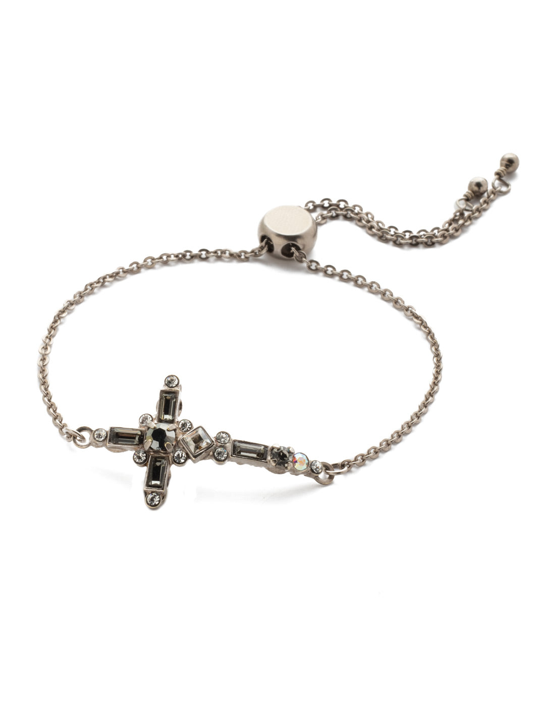 Venezia Slider Bracelet - BEC23ASCRO - <p>A beautifully detailed cross sits at the center of this adjustable slider bracelet. From Sorrelli's Crystal Rock collection in our Antique Silver-tone finish.</p>