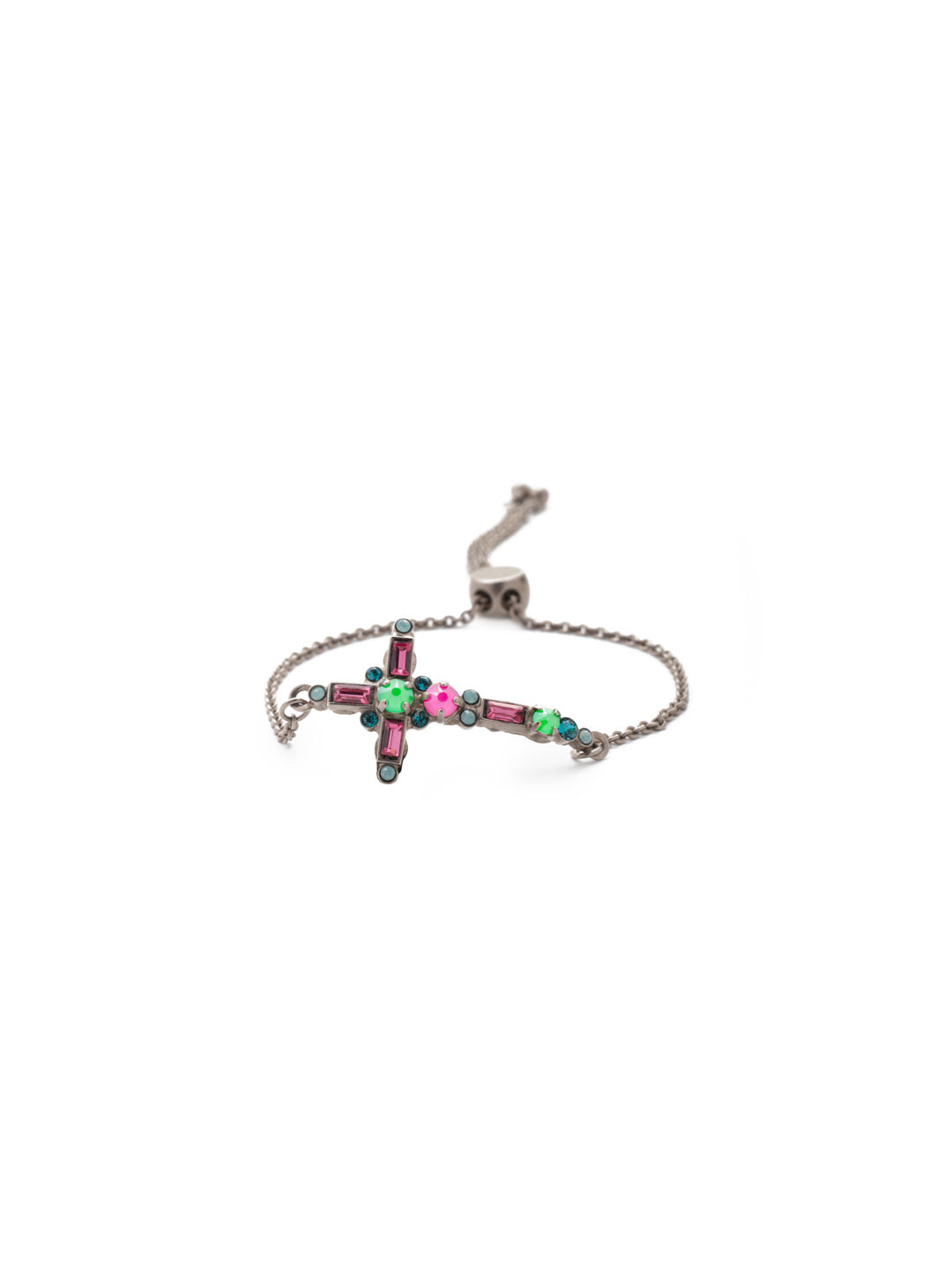 Venezia Slider Bracelet - BEC23ASWDW - <p>A beautifully detailed cross sits at the center of this adjustable slider bracelet. From Sorrelli's Wild Watermelon collection in our Antique Silver-tone finish.</p>