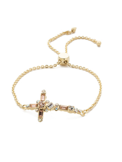 Venezia Slider Bracelet - BEC23BGSCL - <p>A beautifully detailed cross sits at the center of this adjustable slider bracelet. From Sorrelli's Silky Clouds collection in our Bright Gold-tone finish.</p>