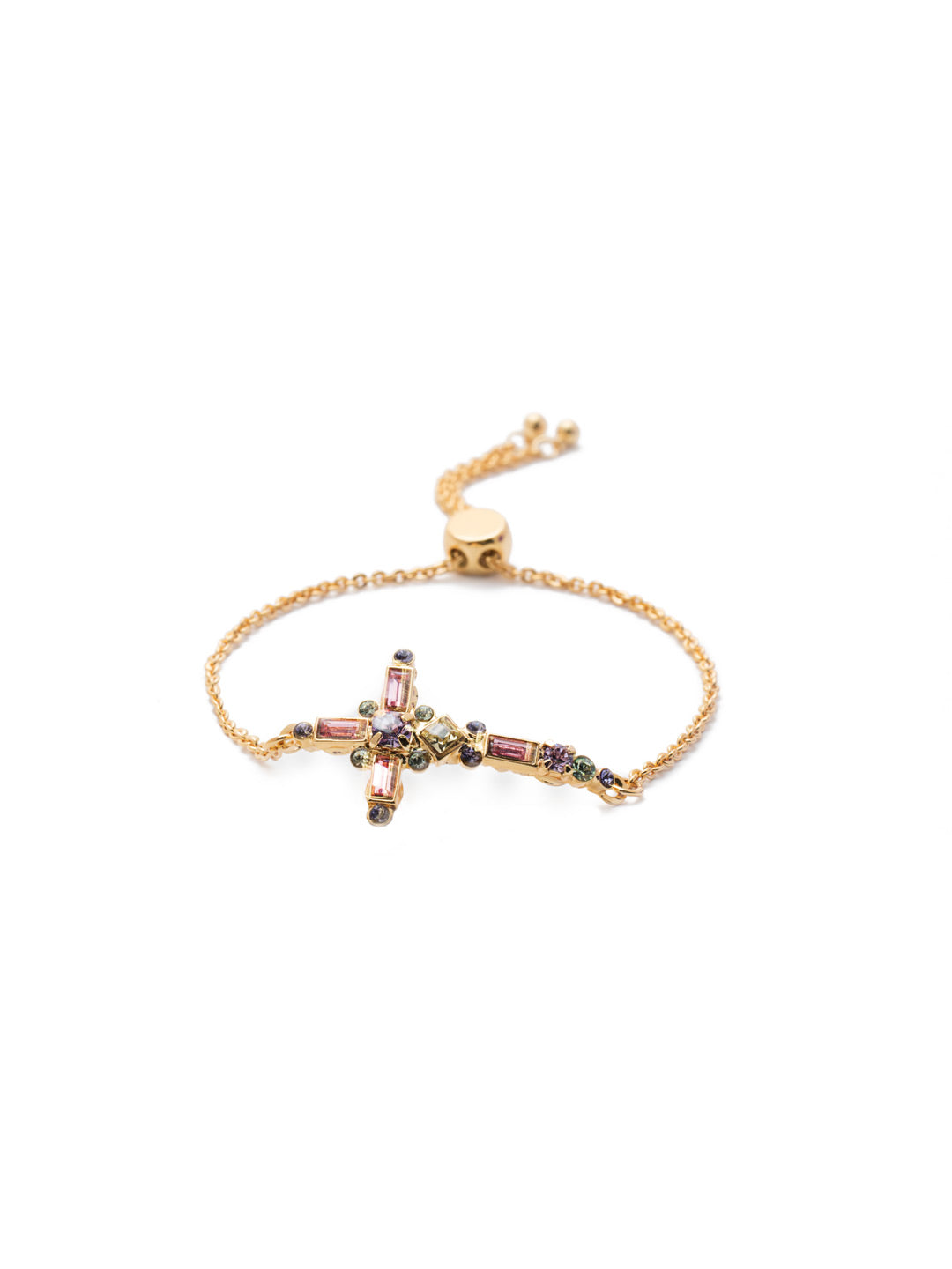 Venezia Slider Bracelet - BEC23BGSPR - <p>A beautifully detailed cross sits at the center of this adjustable slider bracelet. From Sorrelli's Spring Rain collection in our Bright Gold-tone finish.</p>