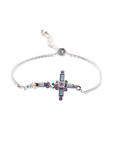 Venezia Slider Bracelet - BEC23PDCCC - <p>A beautifully detailed cross sits at the center of this adjustable slider bracelet. From Sorrelli's Cotton Candy Clouds collection in our Palladium finish.</p>