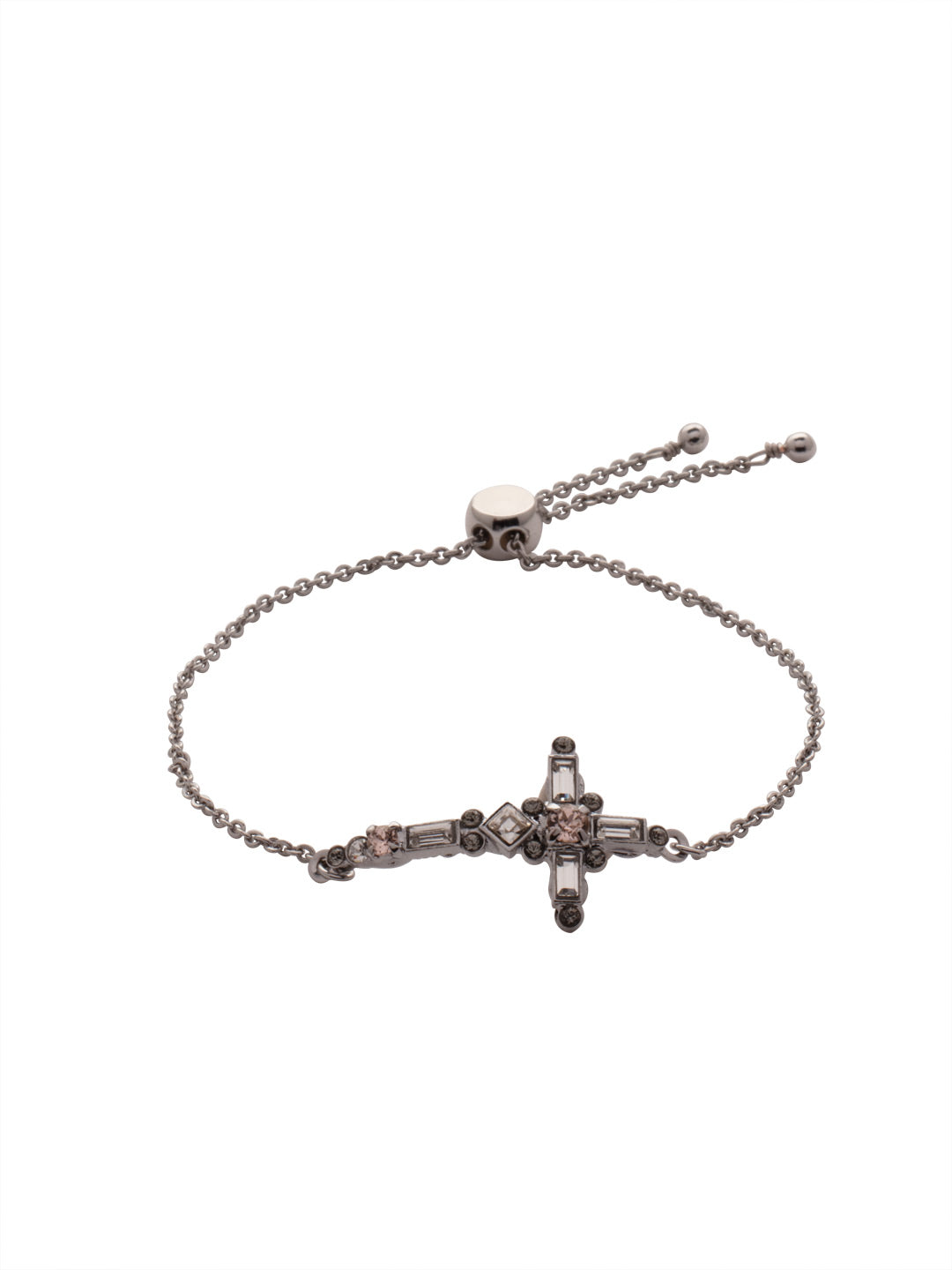 Venezia Slider Bracelet - BEC23PDSNB - <p>A beautifully detailed cross sits at the center of this adjustable slider bracelet. From Sorrelli's Snow Bunny collection in our Palladium finish.</p>